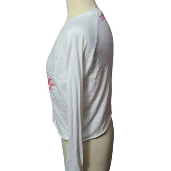 PINK Victoria's Secret XS Empire State of Mind Cropped Long Sleeve T-Shirt - Picture 2 of 6